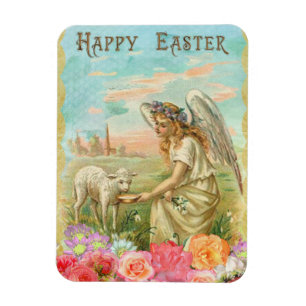 Vintage Angel Påsk Hälsning Magnet