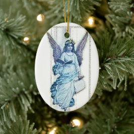 Vintage Angel-Personlig Julgransprydnad Keramik