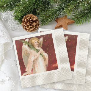 Vintage Angel Spruce Gren Helgdag Pappersservett