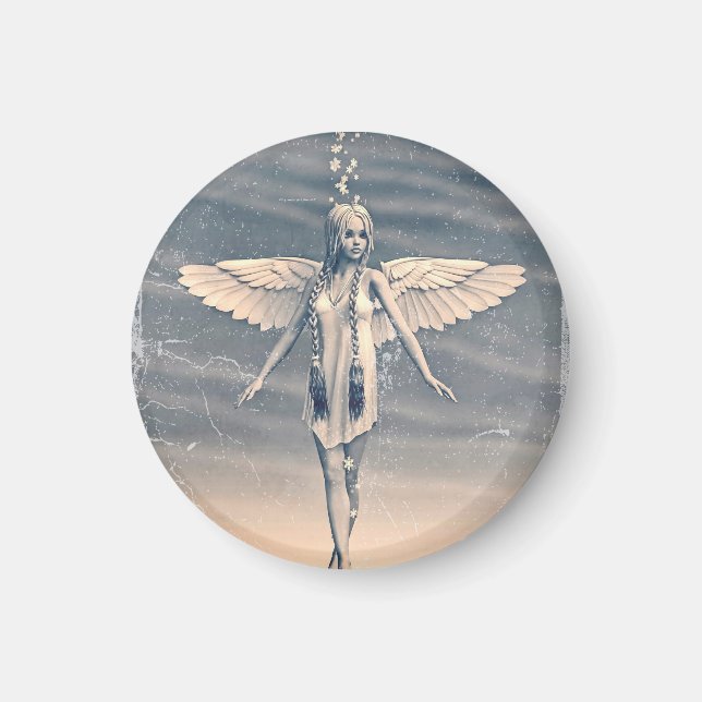 Vintage Angel under regnbågen Magnet (Framsidan)