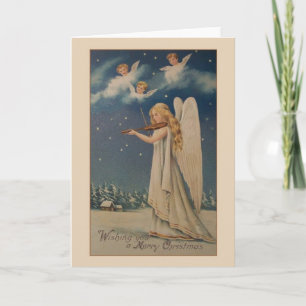 Vintage Angel Violinist julkort Helgkort