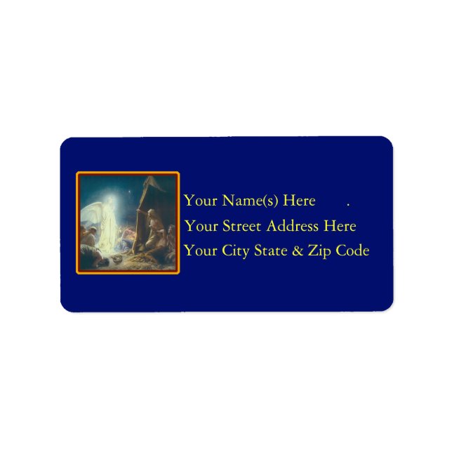 Vintage Angel Visits-Shepherdsets adressetikett (Framsidan)