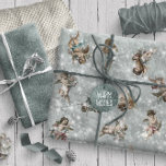 Vintage Angels Glittering Silver Sage ID136 Presentpapper<br><div class="desc">A beautiful design of vintage angels on a background that sparkles and glitters in antique shades of silver and sage.</div>