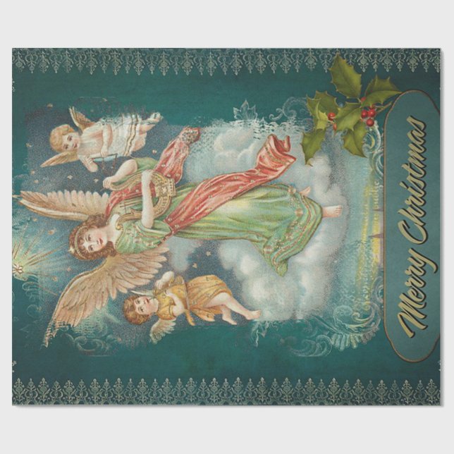 Vintage Angels jul   Presentpapper (Platt)