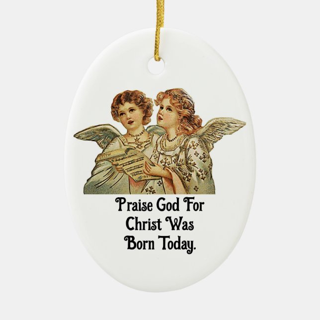 Vintage Angels Singing  Ceramic Ornament (Framsidan)