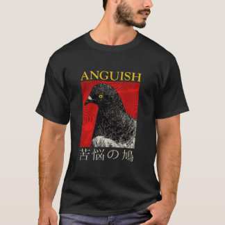 Vintage Ångest Duva Japanska T Shirt