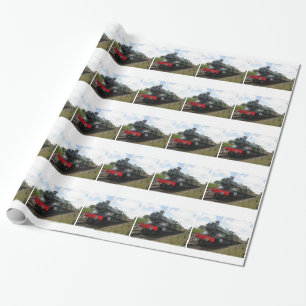 Vintage ångjärnsmotor, tåg presentpapper