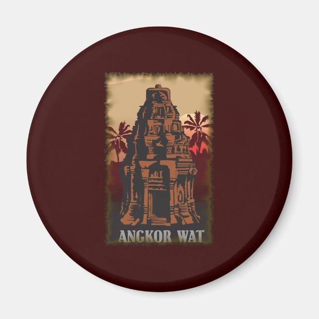 Vintage Angkor Wat Magnet (Framsidan)