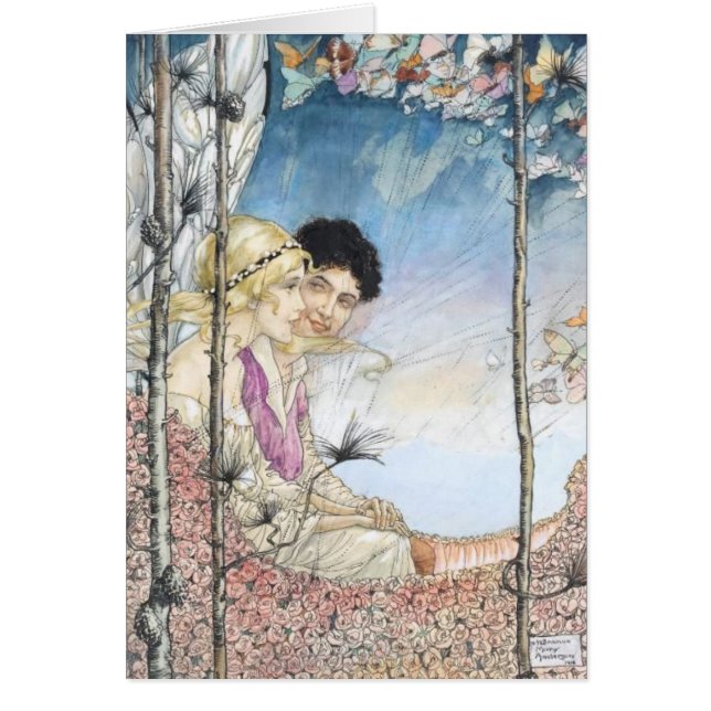 Vintage - änglalik kärlek, hälsningskort (Framsidan)