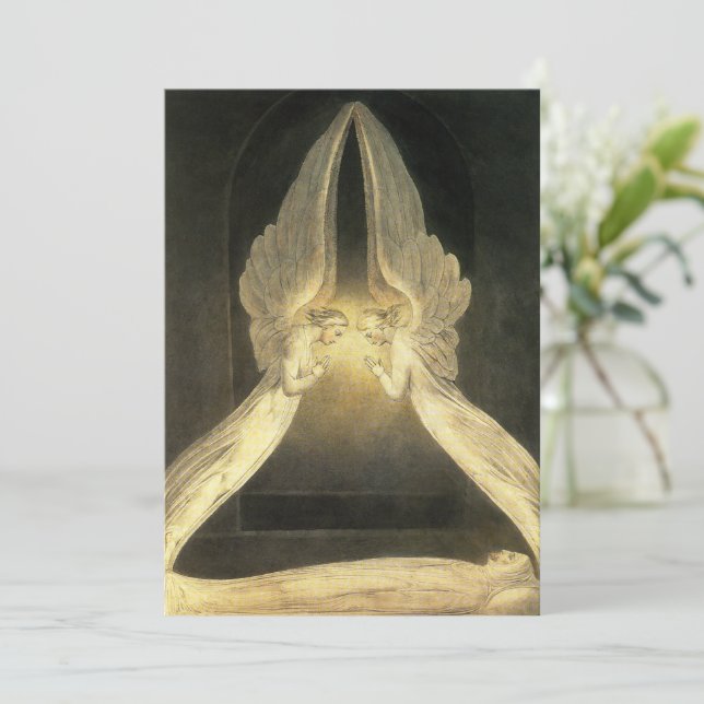 Vintage Änglar Hovering över Jesus Kristus (Stående Fram)