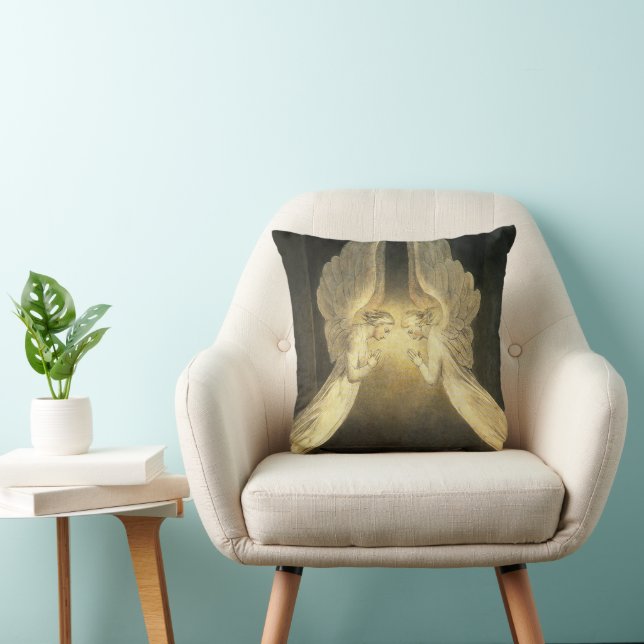 Vintage Änglar Hovering över Jesus Kristus Kudde (Stol)