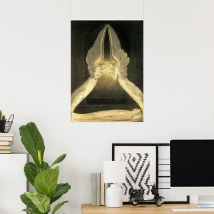 Vintage Änglar Hovering över Jesus Kristus Poster