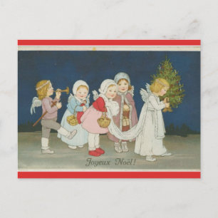 Vintage Änglar Joyeux Noel Vykort