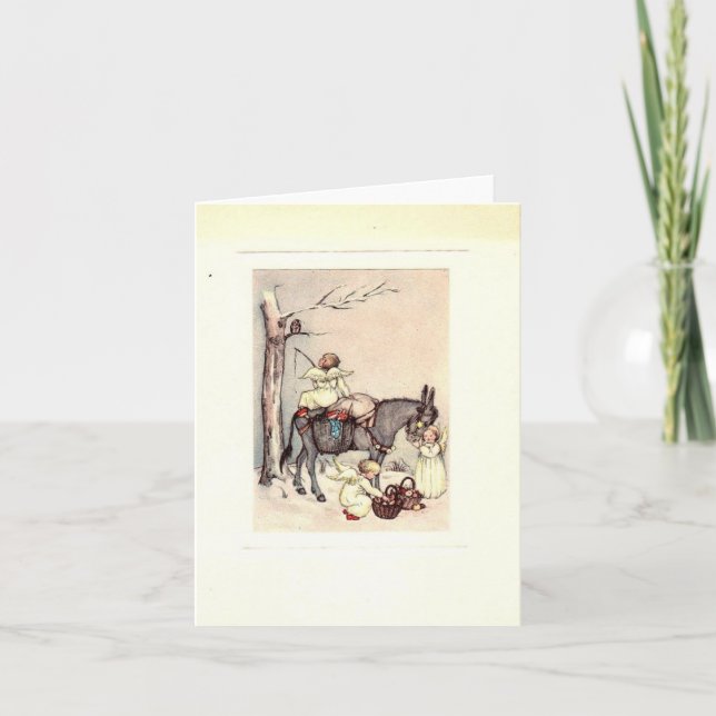 Vintage Änglar julkort Kort (Framsida)