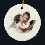 Vintage Änglar Romantic First Kiss Couple Julgransprydnad Keramik<br><div class="desc">Minneshögtidlighålla din förlovning, bröllop-datum eller datum som du först uttryckte kärlek för varandra med en keepsaké-prydnad. Med angeliskt romantiskt oskuld har denna vintage inspirerat till prydnadsföremål en handtonad anpassning av den mycket älskade 1890 William Bouguereau Painting "L'Kärlek et Psyché, enfants (översatt: Cupid and Psyche as Children, 1890), som oftare kallas...</div>