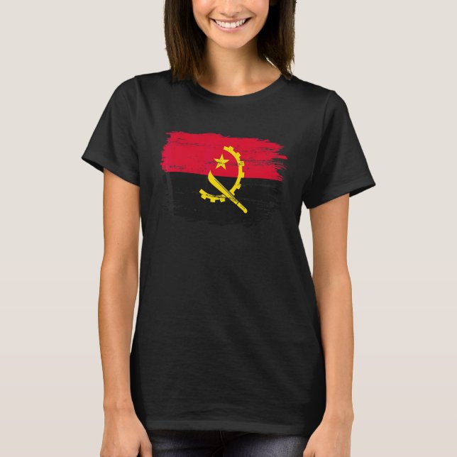 Vintage Angola Flagga För Angolaner T Shirt (Framsida)
