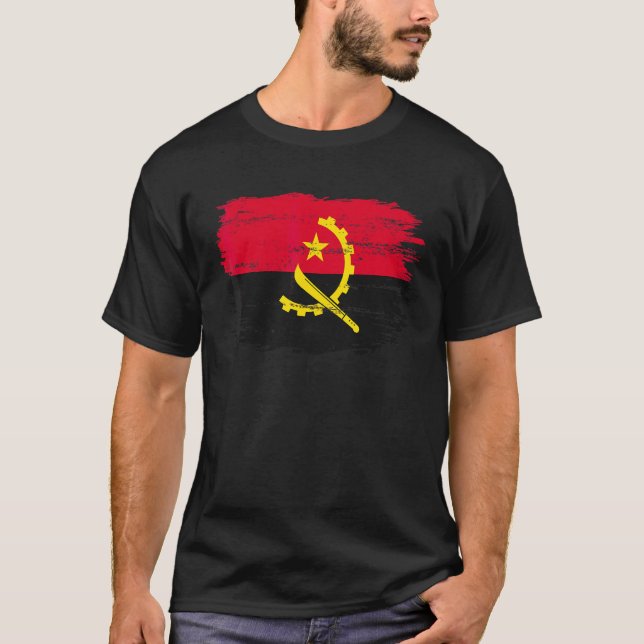 Vintage Angola Flagga För Angolaner T Shirt (Framsida)