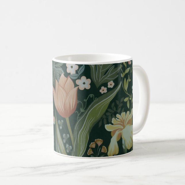 Vintage ängstapet kaffemugg (Framsida höger)