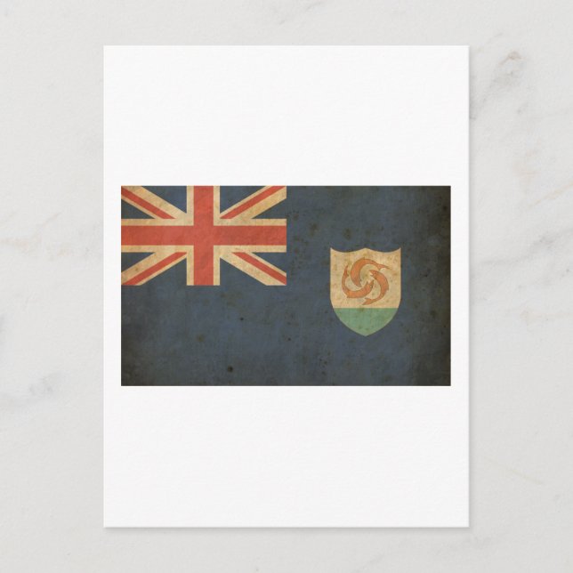 Vintage Anguilla Flagga Vykort (Framsida)