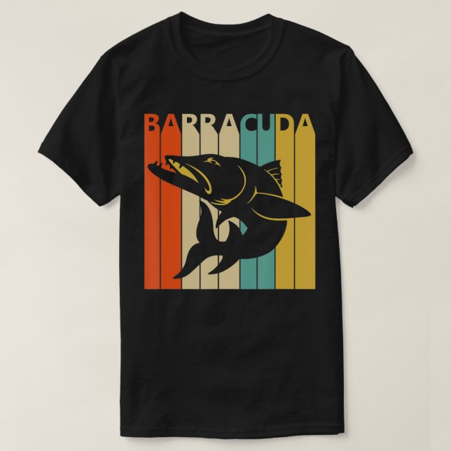 Vintage Animal Barracuda Print T Shirt (Design framsida)