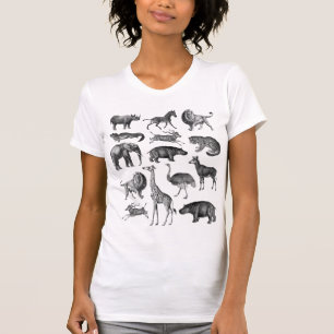 Vintage Animal Safari Illustration T Shirt