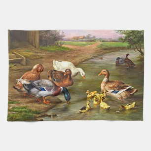 Vintage Anka Ducklings Boskap Kökshandduk