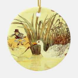 Vintage Anka nr 7 Julgransprydnad Keramik