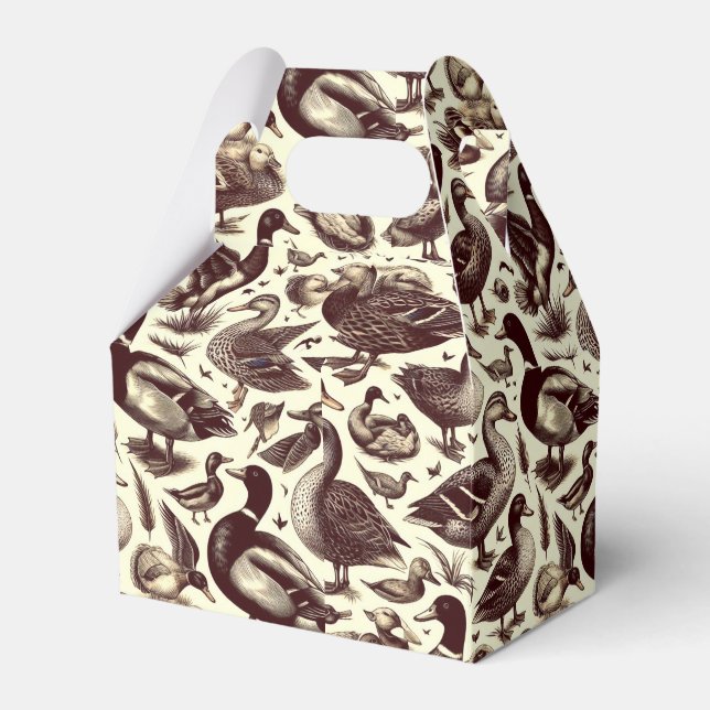 Vintage Anka och Goose Mönster Presentaskar (Framsidan Sidan)