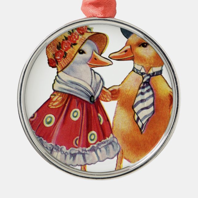 Vintage Anka par Julgransprydnad Metall (Framsidan)