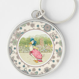 Vintage Anka Påsk Gift Rund Silverfärgad Nyckelring