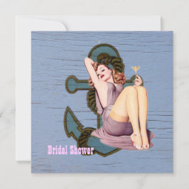 vintage ankare på flickstrandens möhippa inbjudningar