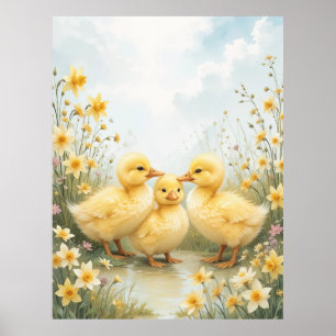Vintage Ankling Trio Pastellkonst  Poster