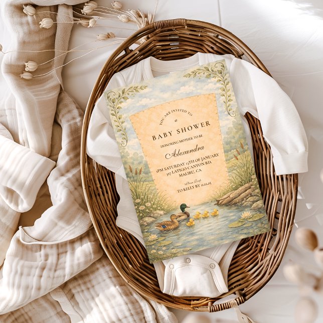 Vintage Ankor Baby Shower Inbjudningar (Skapare uppladdad)
