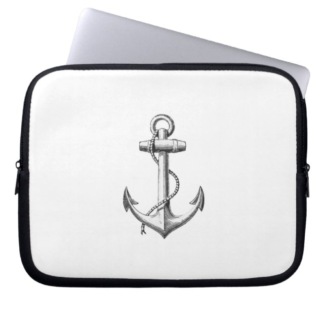 Vintage ankrar laptop sleeve (Framsidan)