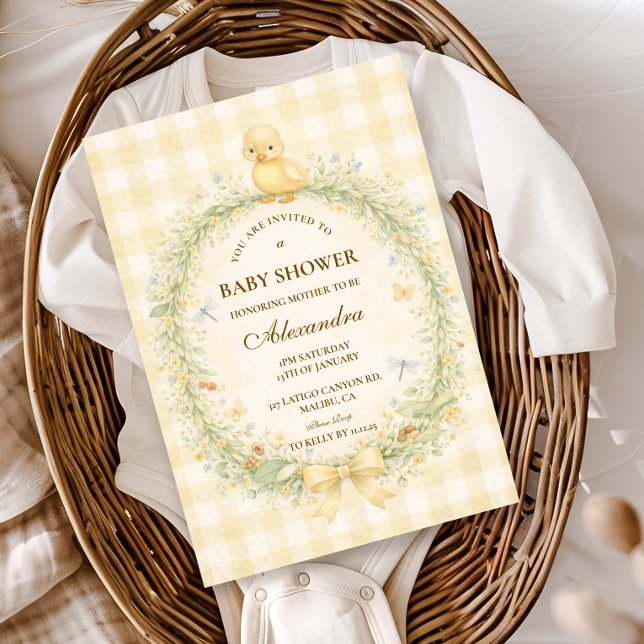 Vintage Ankunge Blommig Bebis Shower Inbjudningar (Skapare uppladdad)