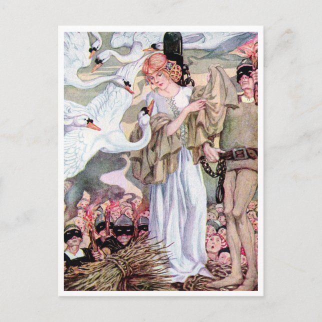 Vintage Anne Anderson Svanprinsessa Vykort (Framsida)