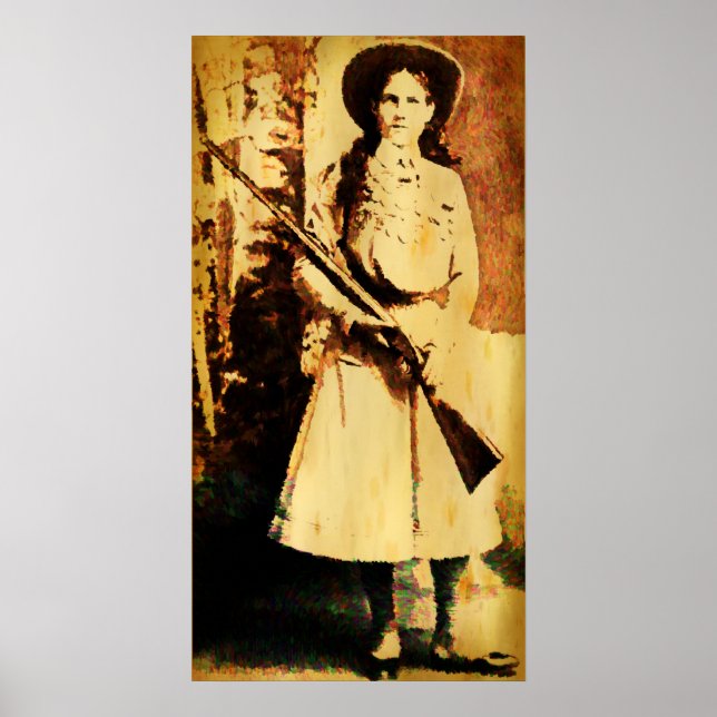 Vintage Annie Oakley Oil Grunge Poster (Framsidan)