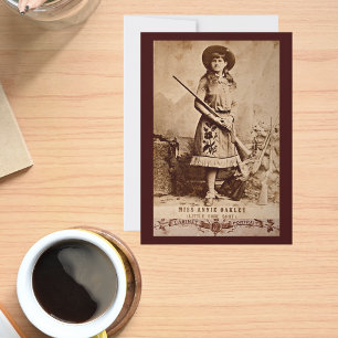 Vintage Annie Oakley Sepia Greeting Card Kort