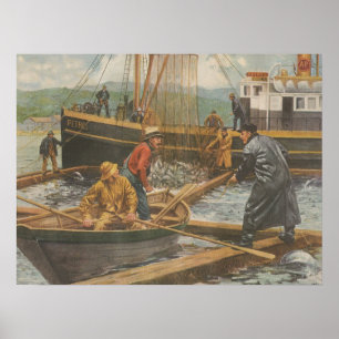 Vintage annons art. A&P livsmedel lagrar logotyp p Poster