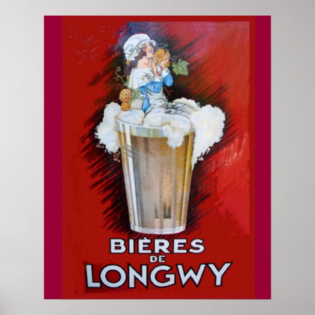 Vintage Annons, Bieres de Longwy Poster (Framsidan)