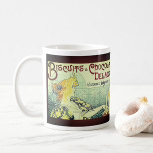 Vintage annons Biscuits Chocolate Delacre Kaffemugg