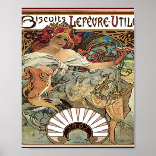 Vintage annons Biscuits LeFevre Utle 1896 Art Post Poster