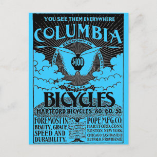 Vintage Annons - Columbia Bicycles Vykort