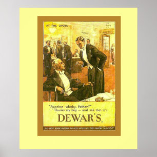 Vintage annons, Dewar's Scotch Whisky Poster