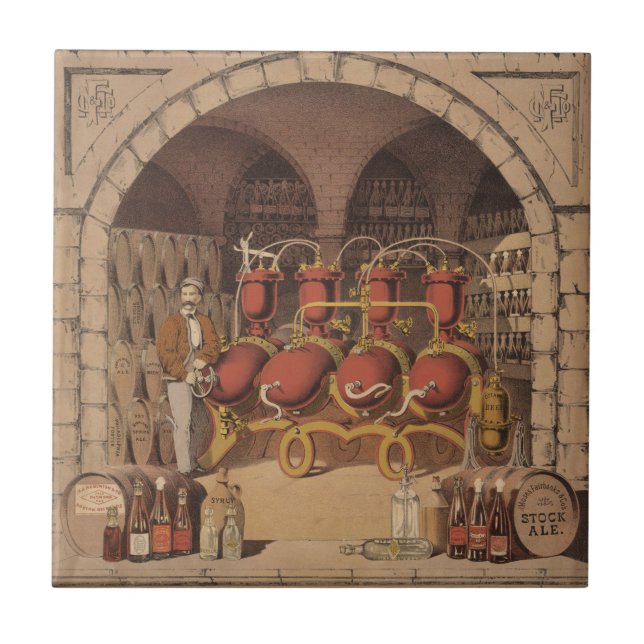 Vintage annons för Belfast Ginger Ale. Kakelplatta (Framsidan)