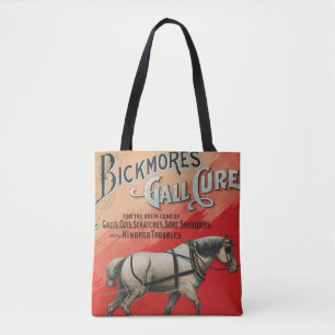 Vintage annons för Bickmore's Gall Cure for Horses Tygkasse