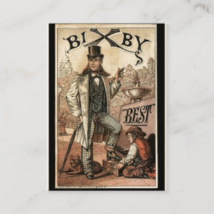 Vintage annons för Bixby skor sken Visitkort