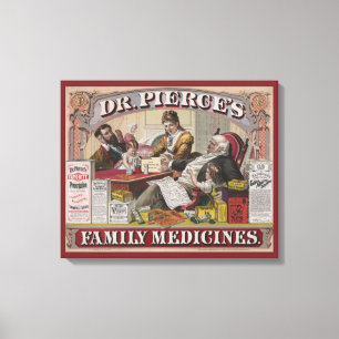 Vintage annons för dr Pierces Family Medicines. Canvastryck