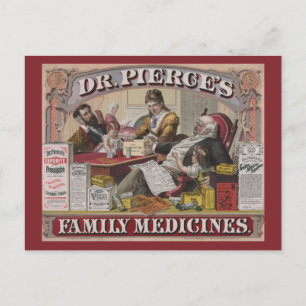 Vintage annons för dr Pierces Family Medicines. Vykort