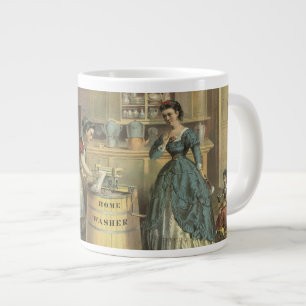 Vintage annons för hem som Tvättar Maskin och varv Jumbo Mugg
